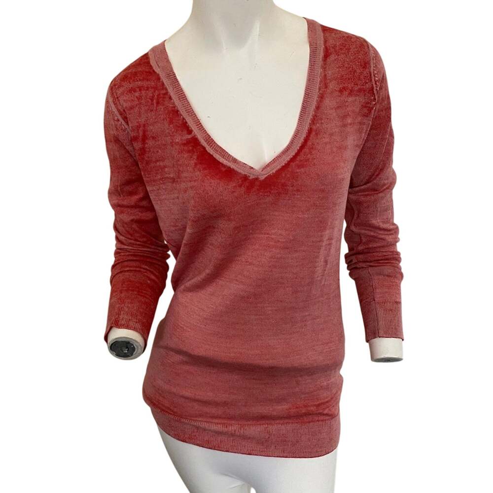 Comptoir Des Cotonniers Pumpkin Orange Pullover Sweater Sz Medium Preppy Coastal
